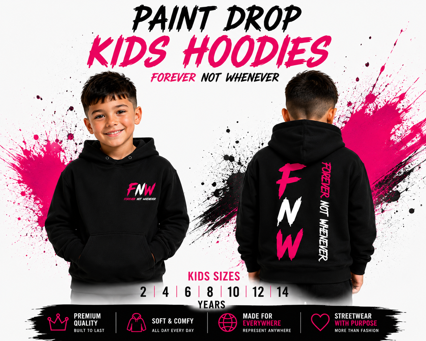 Kids Paint Drop Hoods